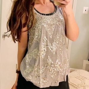 LINE & DOT -  NWT Zig-Zag Sequin Tank Top